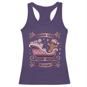 Groovy Pink Christmas Gingerbrad Racerback Tank Top Sleigh Girl Sleigh Festive Xmas Holiday Girls TS02 Purple Print Your Wear