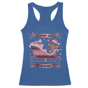 Groovy Pink Christmas Gingerbrad Racerback Tank Top Sleigh Girl Sleigh Festive Xmas Holiday Girls TS02 Royal Blue Print Your Wear
