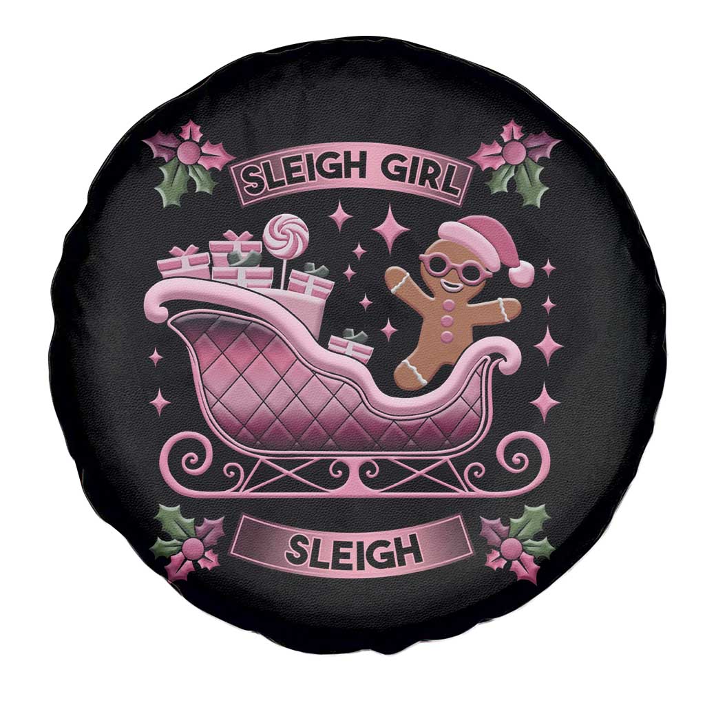 Groovy Pink Christmas Gingerbrad Spare Tire Cover Sleigh Girl Sleigh Festive Xmas Holiday Girls TS02 Print Your Wear