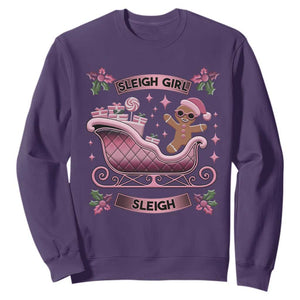 Groovy Pink Christmas Gingerbrad Sweatshirt Sleigh Girl Sleigh Festive Xmas Holiday Girls TS02 Purple Print Your Wear