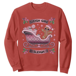 Groovy Pink Christmas Gingerbrad Sweatshirt Sleigh Girl Sleigh Festive Xmas Holiday Girls TS02 Red Print Your Wear