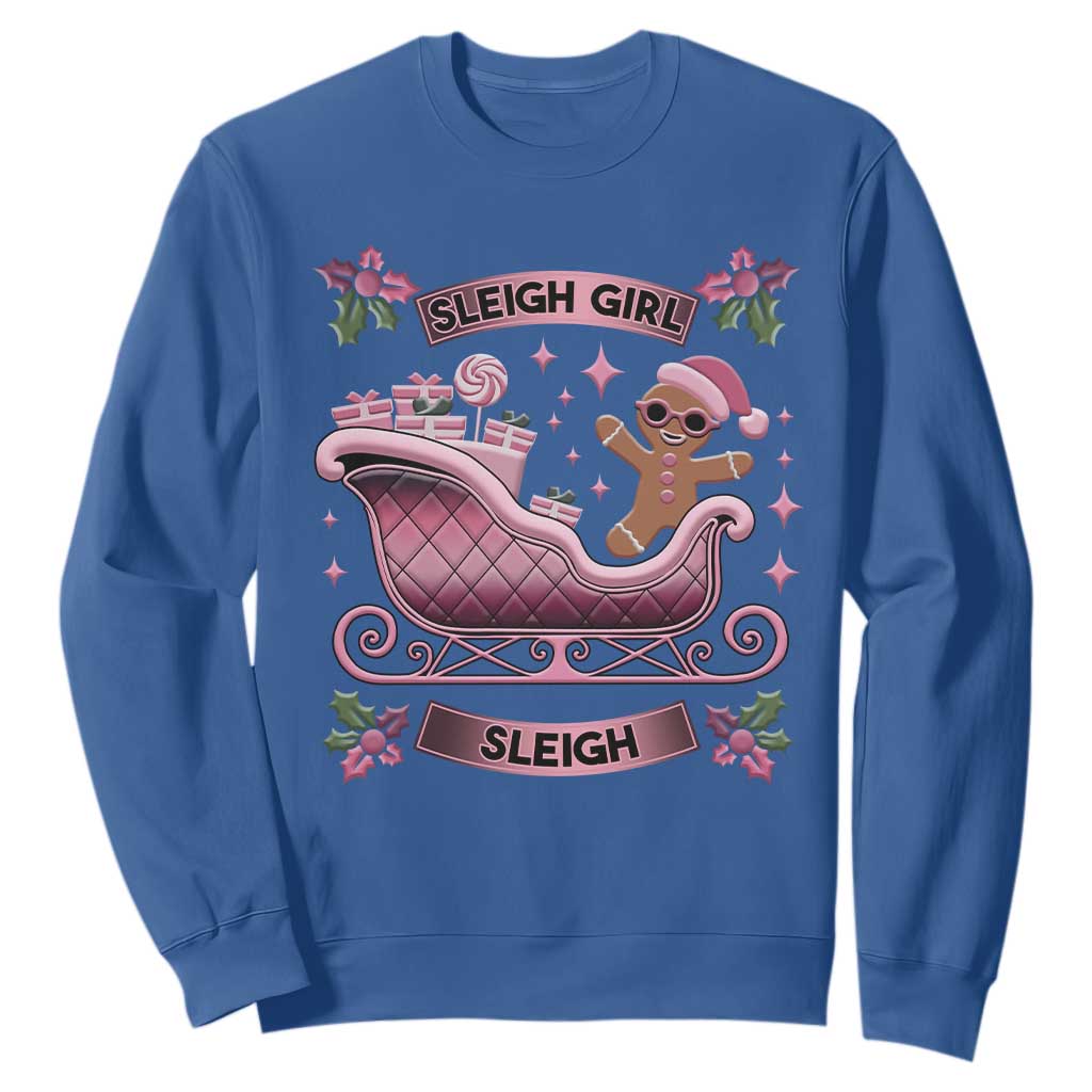 Groovy Pink Christmas Gingerbrad Sweatshirt Sleigh Girl Sleigh Festive Xmas Holiday Girls TS02 Royal Blue Print Your Wear