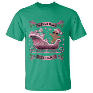 Groovy Pink Christmas Gingerbrad T Shirt Sleigh Girl Sleigh Festive Xmas Holiday Girls TS02 Irish Green Print Your Wear