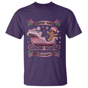 Groovy Pink Christmas Gingerbrad T Shirt Sleigh Girl Sleigh Festive Xmas Holiday Girls TS02 Purple Print Your Wear