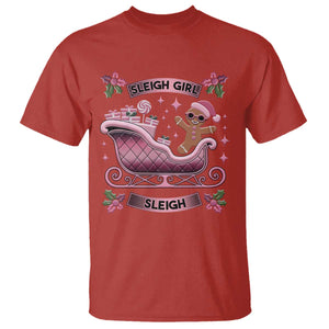 Groovy Pink Christmas Gingerbrad T Shirt Sleigh Girl Sleigh Festive Xmas Holiday Girls TS02 Red Print Your Wear