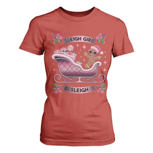 Groovy Pink Christmas Gingerbrad T Shirt For Women Sleigh Girl Sleigh Festive Xmas Holiday Girls TS02 Red Print Your Wear