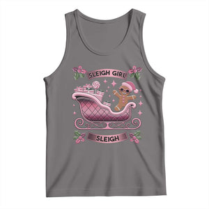 Groovy Pink Christmas Gingerbrad Tank Top Sleigh Girl Sleigh Festive Xmas Holiday Girls TS02 Deep Heather Print Your Wear