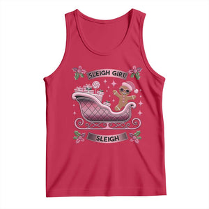 Groovy Pink Christmas Gingerbrad Tank Top Sleigh Girl Sleigh Festive Xmas Holiday Girls TS02 Red Print Your Wear