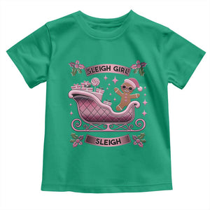 Groovy Pink Christmas Gingerbrad Toddler T Shirt Sleigh Girl Sleigh Festive Xmas Holiday Girls TS02 Irish Green Print Your Wear