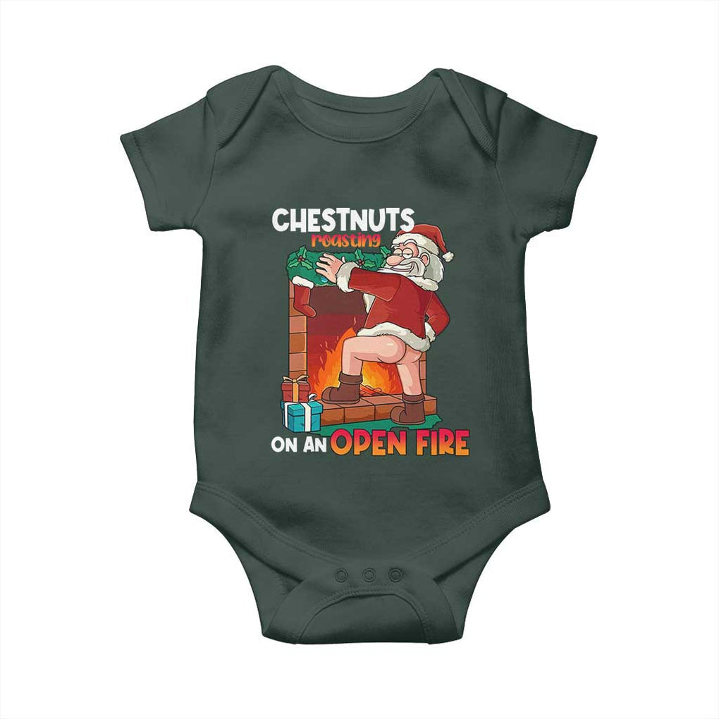 Funny Naughty Santa Baby Onesie Chestnuts Roasting On An Open Fire Dirty Food Pun Xmas Joke TS02 Print Your Wear