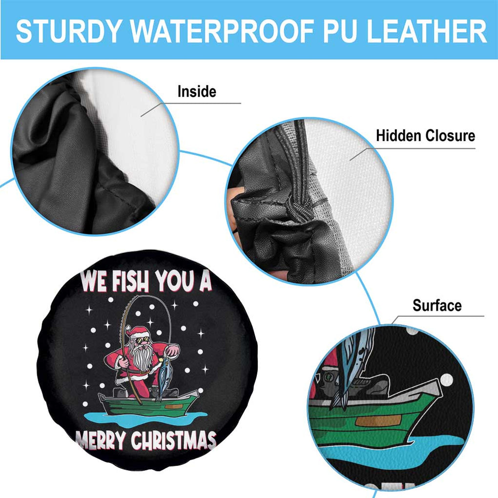 Santa Christmas Boat Fishing Spare Tire Cover We Fish You A Merry Xmas Fisherman TS02 Print Your Wear