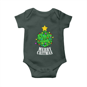 Christmas Gamer Baby Onesie Merry Critmas D20 RPG Gaming Xmas Tree TS02 Print Your Wear