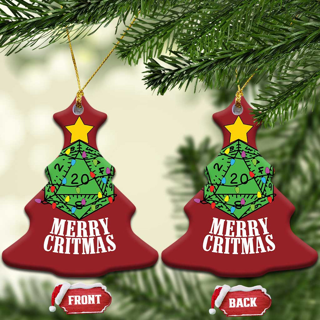 Xmas Gamer Christmas Ornament Merry Critmas D20 RPG Gaming Xmas Tree TS02 Christmas Tree Red Print Your Wear