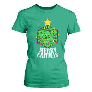 Christmas Gamer T Shirt For Women Merry Critmas D20 RPG Gaming Xmas Tree TS02 Irish Green Print Your Wear