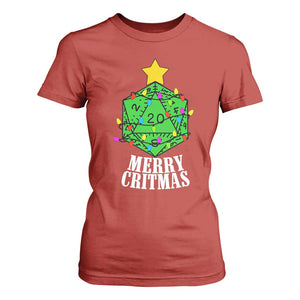 Christmas Gamer T Shirt For Women Merry Critmas D20 RPG Gaming Xmas Tree TS02 Red Print Your Wear
