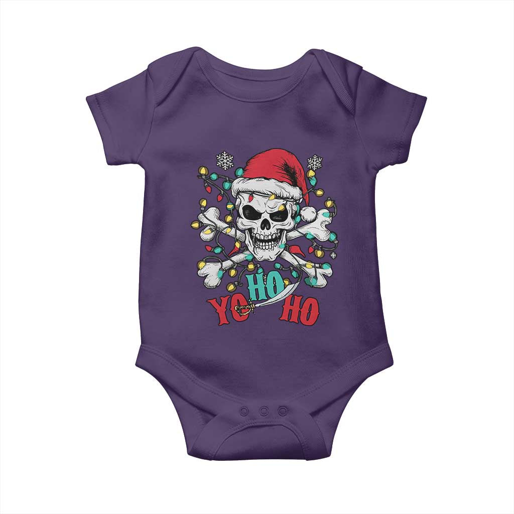 Christmas Pirate Skull Baby Onesie Yo Ho Ho Boat Cruise Xmas Crossbones TS02 Purple Print Your Wear
