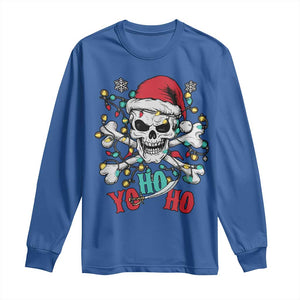 Christmas Pirate Skull Long Sleeve Shirt Yo Ho Ho Boat Cruise Xmas Crossbones TS02 Royal Blue Print Your Wear