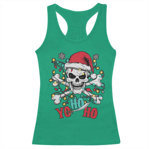 Christmas Pirate Skull Racerback Tank Top Yo Ho Ho Boat Cruise Xmas Crossbones TS02 Irish Green Print Your Wear