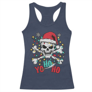 Christmas Pirate Skull Racerback Tank Top Yo Ho Ho Boat Cruise Xmas Crossbones TS02 Navy Print Your Wear
