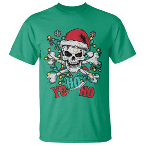 Christmas Pirate Skull T Shirt Yo Ho Ho Boat Cruise Xmas Crossbones TS02 Irish Green Print Your Wear