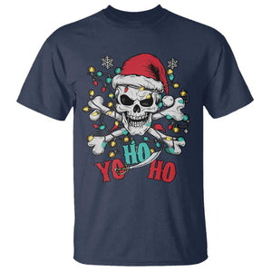 Christmas Pirate Skull T Shirt Yo Ho Ho Boat Cruise Xmas Crossbones TS02 Navy Print Your Wear