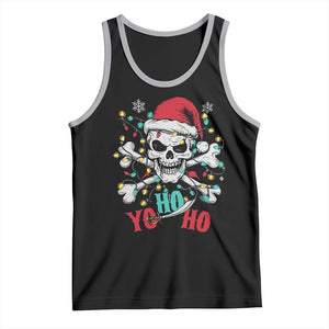 Christmas Pirate Skull Tank Top Yo Ho Ho Boat Cruise Xmas Crossbones TS02 Black Athletic Heather Print Your Wear
