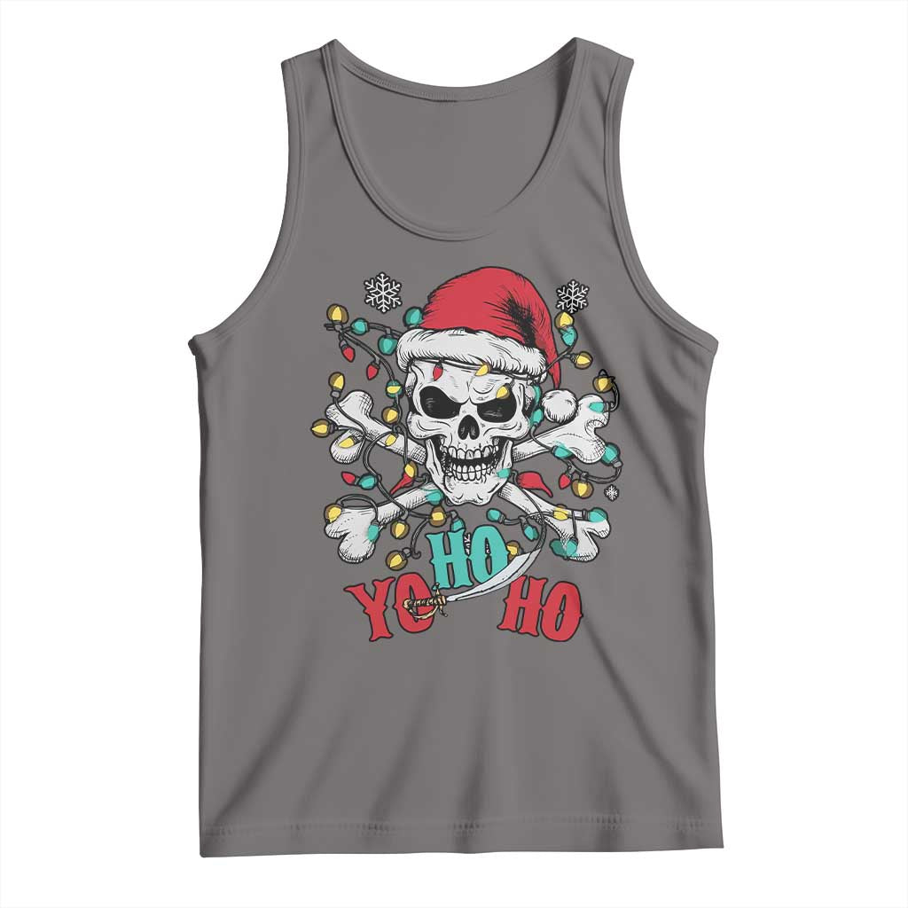 Christmas Pirate Skull Tank Top Yo Ho Ho Boat Cruise Xmas Crossbones TS02 Deep Heather Print Your Wear