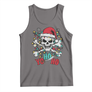 Christmas Pirate Skull Tank Top Yo Ho Ho Boat Cruise Xmas Crossbones TS02 Deep Heather Print Your Wear