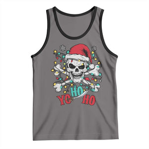 Christmas Pirate Skull Tank Top Yo Ho Ho Boat Cruise Xmas Crossbones TS02 Deep Heather Black Print Your Wear