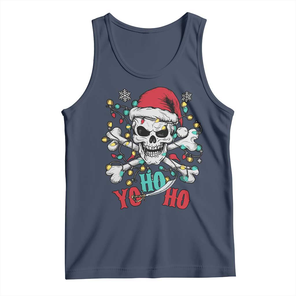 Christmas Pirate Skull Tank Top Yo Ho Ho Boat Cruise Xmas Crossbones TS02 Navy Print Your Wear