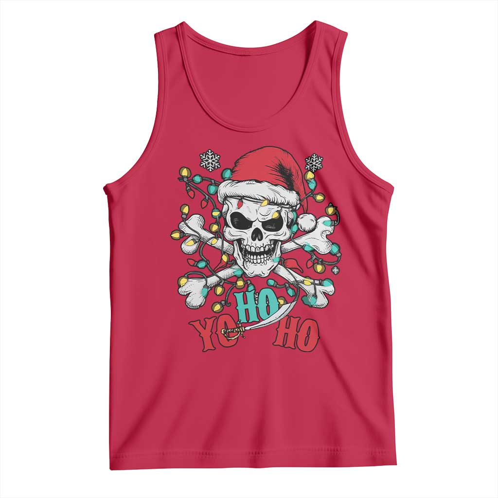 Christmas Pirate Skull Tank Top Yo Ho Ho Boat Cruise Xmas Crossbones TS02 Red Print Your Wear