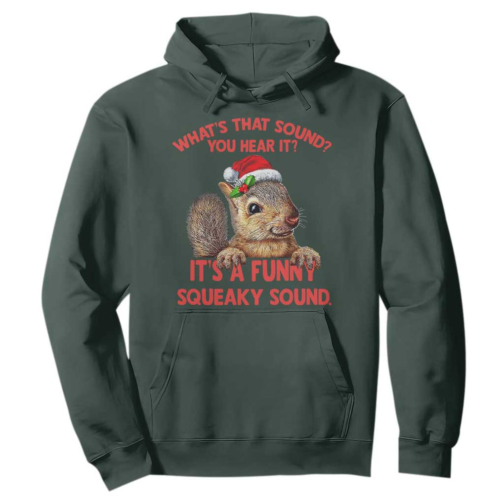 Christmas Squirrel Hoodie It's A Funny Squeaky Sound Xmas Things TS02 Dark Forest Green Print Your Wear