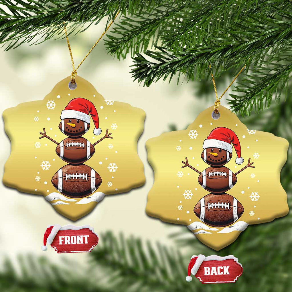 Xmas Football Christmas Ornament Rugby Snowman Xmas Festive Holiday Sports TS02 Snow Flake Gold Print Your Wear