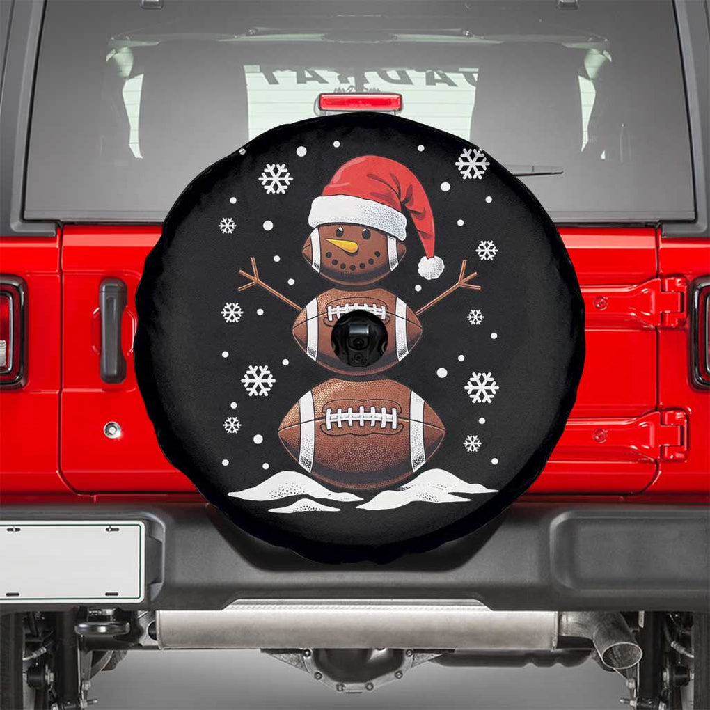 Christmas Football Spare Tire Cover Rugby Snowman Xmas Festive Holiday Sports TS02 Black Print Your Wear