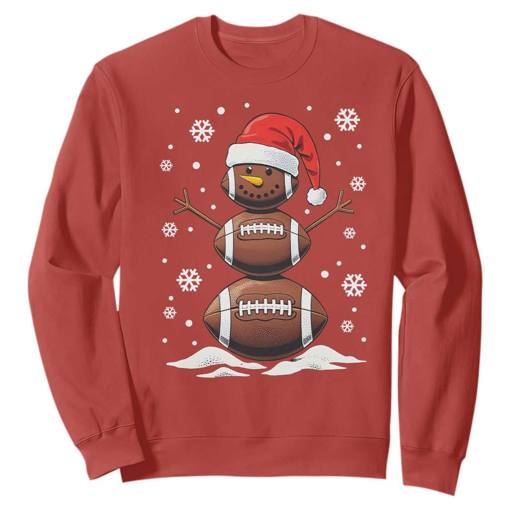 Christmas Football Sweatshirt Rugby Snowman Xmas Festive Holiday Sports TS02 Red Print Your Wear