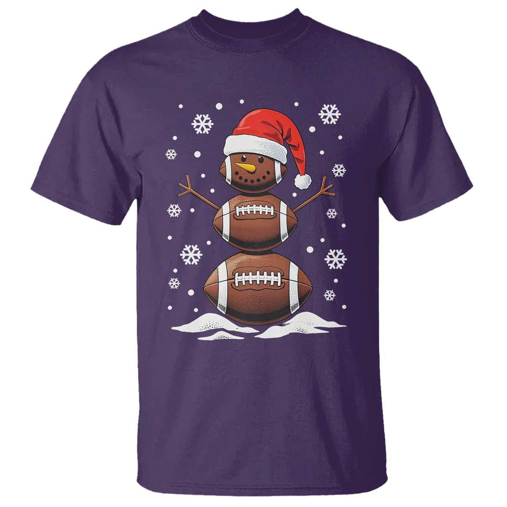 Christmas Football T Shirt Rugby Snowman Xmas Festive Holiday Sports TS02 Purple Print Your Wear