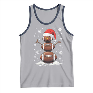 Christmas Football Tank Top Rugby Snowman Xmas Festive Holiday Sports TS02 Athletic Heather Navy Print Your Wear