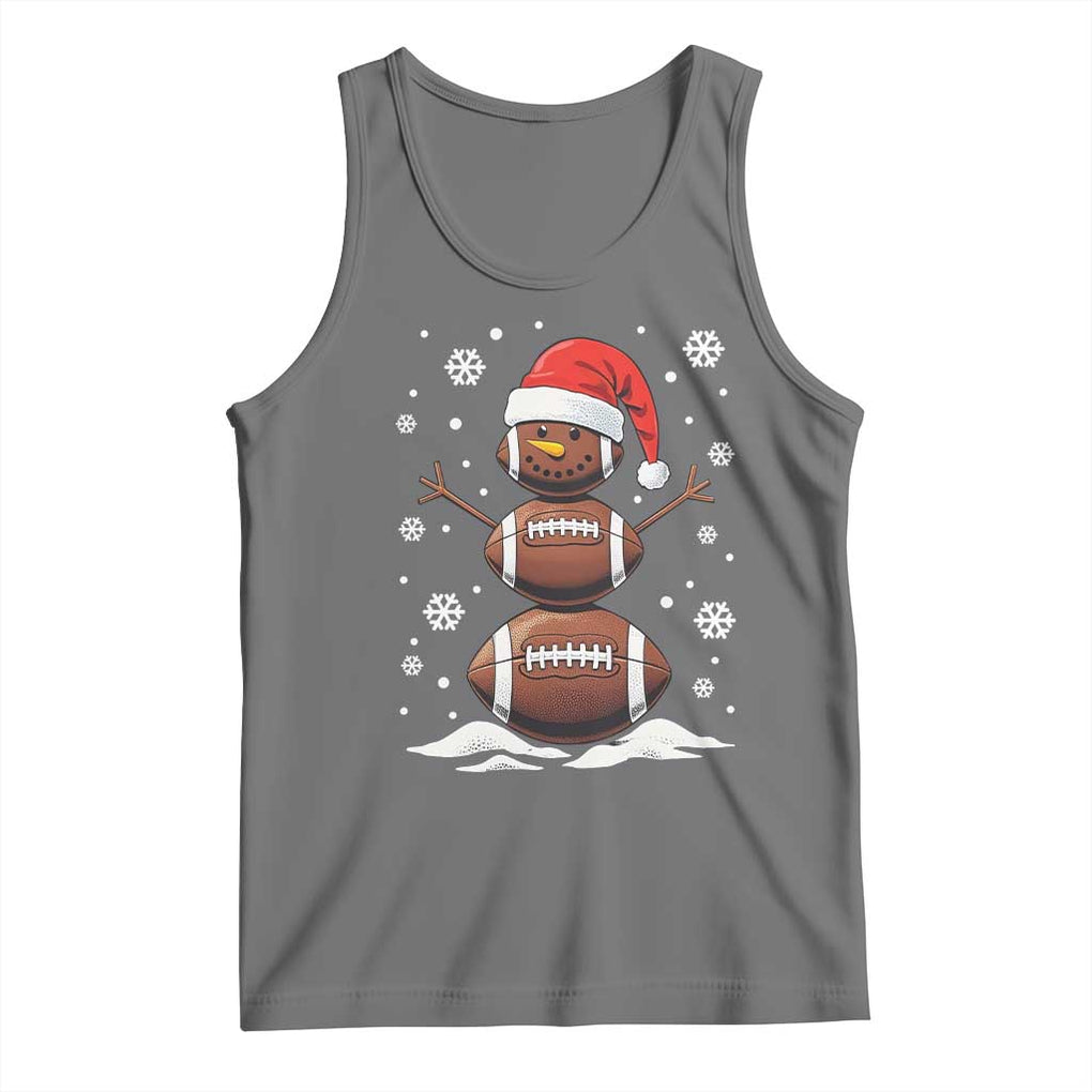Christmas Football Tank Top Rugby Snowman Xmas Festive Holiday Sports TS02 Black Heather Print Your Wear