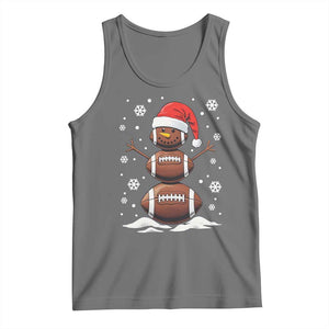 Christmas Football Tank Top Rugby Snowman Xmas Festive Holiday Sports TS02 Black Heather Print Your Wear