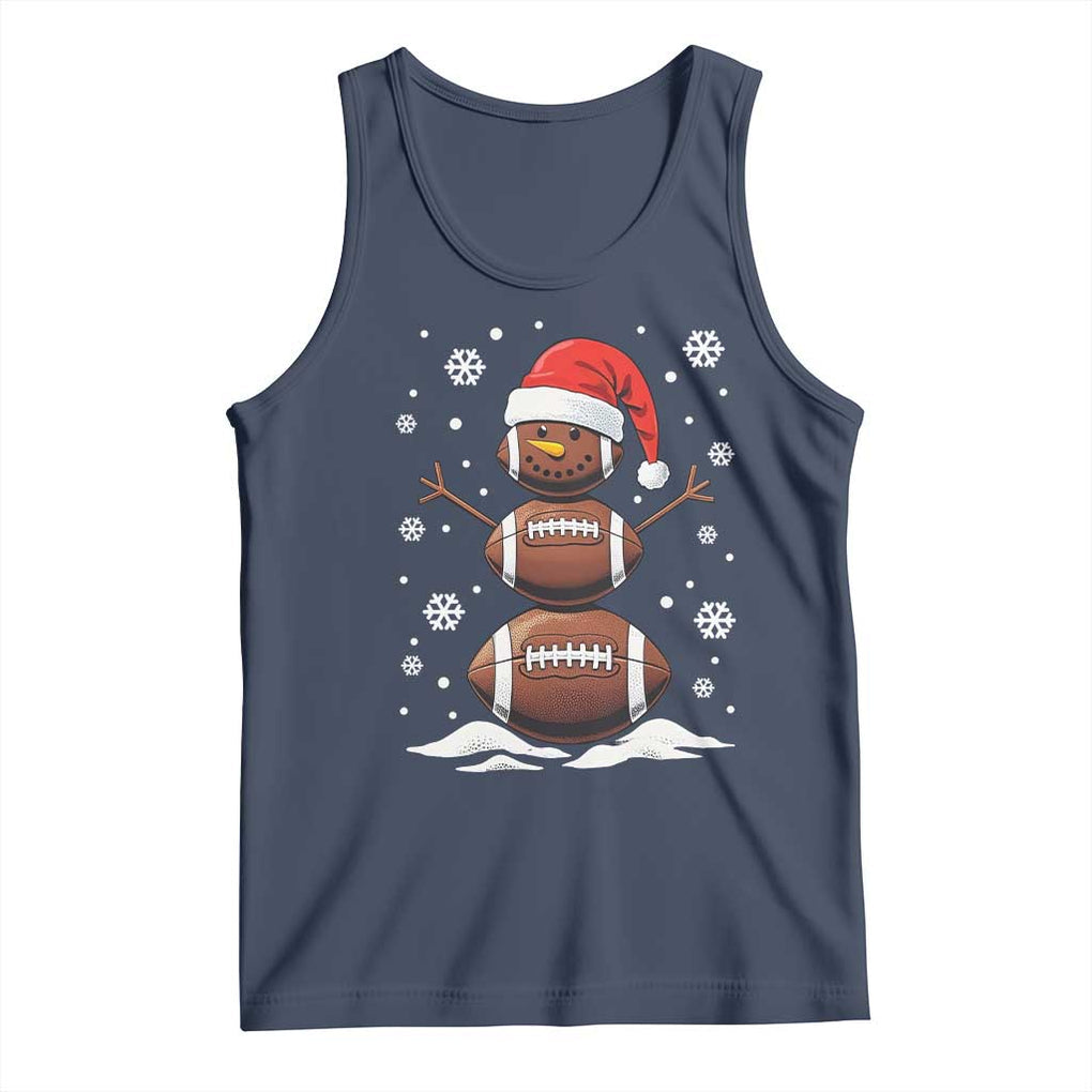 Christmas Football Tank Top Rugby Snowman Xmas Festive Holiday Sports TS02 Navy Print Your Wear
