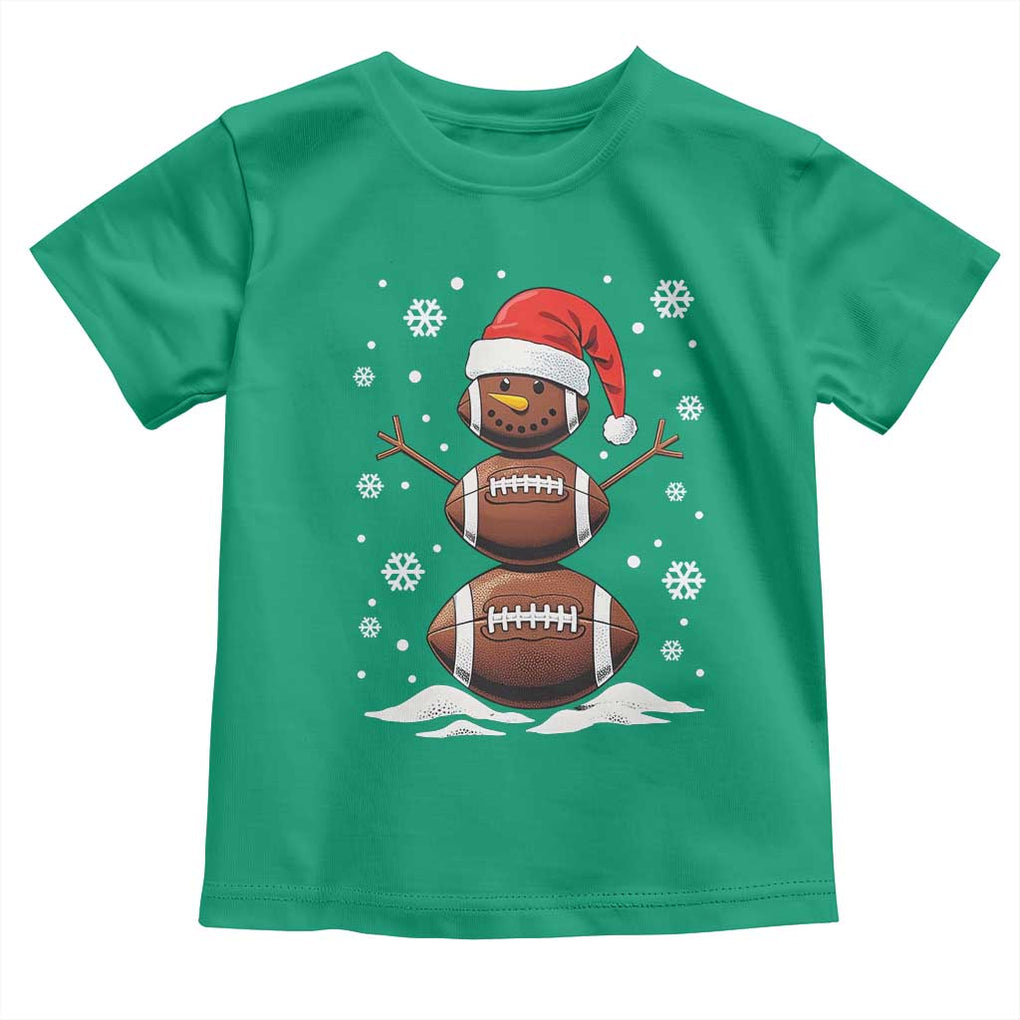 Christmas Football Toddler T Shirt Rugby Snowman Xmas Festive Holiday Sports TS02 Irish Green Print Your Wear