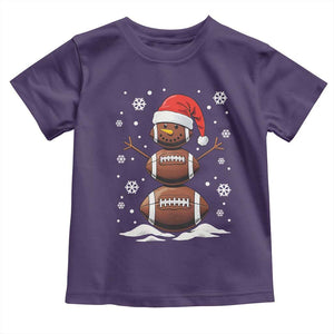 Christmas Football Toddler T Shirt Rugby Snowman Xmas Festive Holiday Sports TS02 Purple Print Your Wear