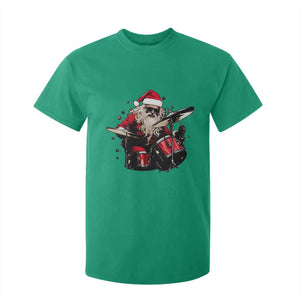 Funny Rock'n Roll Santa Claus T Shirt For Kid Cool Drummer Festive Christmas TS02 Irish Green Print Your Wear