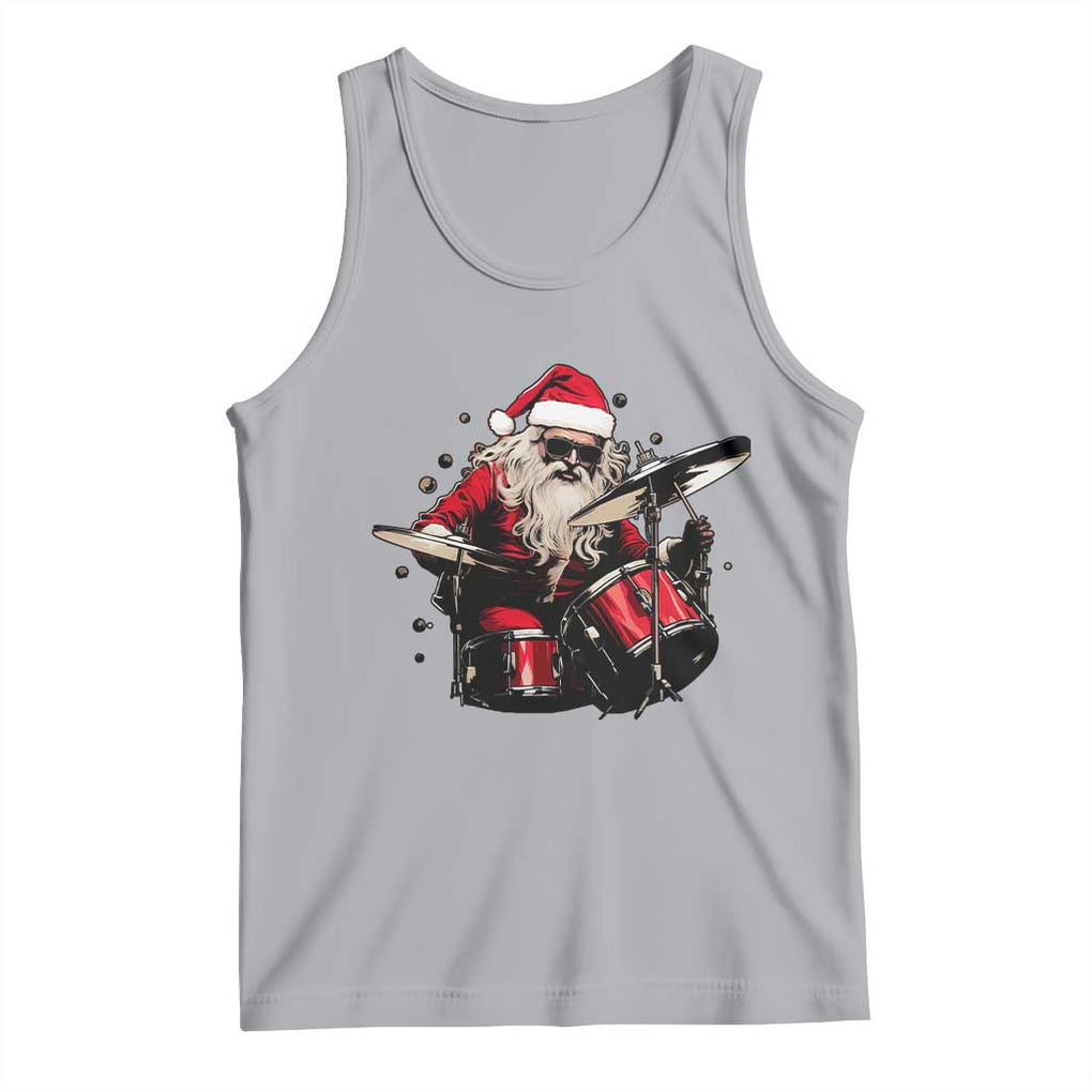 Funny Rock'n Roll Santa Claus Tank Top Cool Drummer Festive Christmas TS02 Athletic Heather Print Your Wear