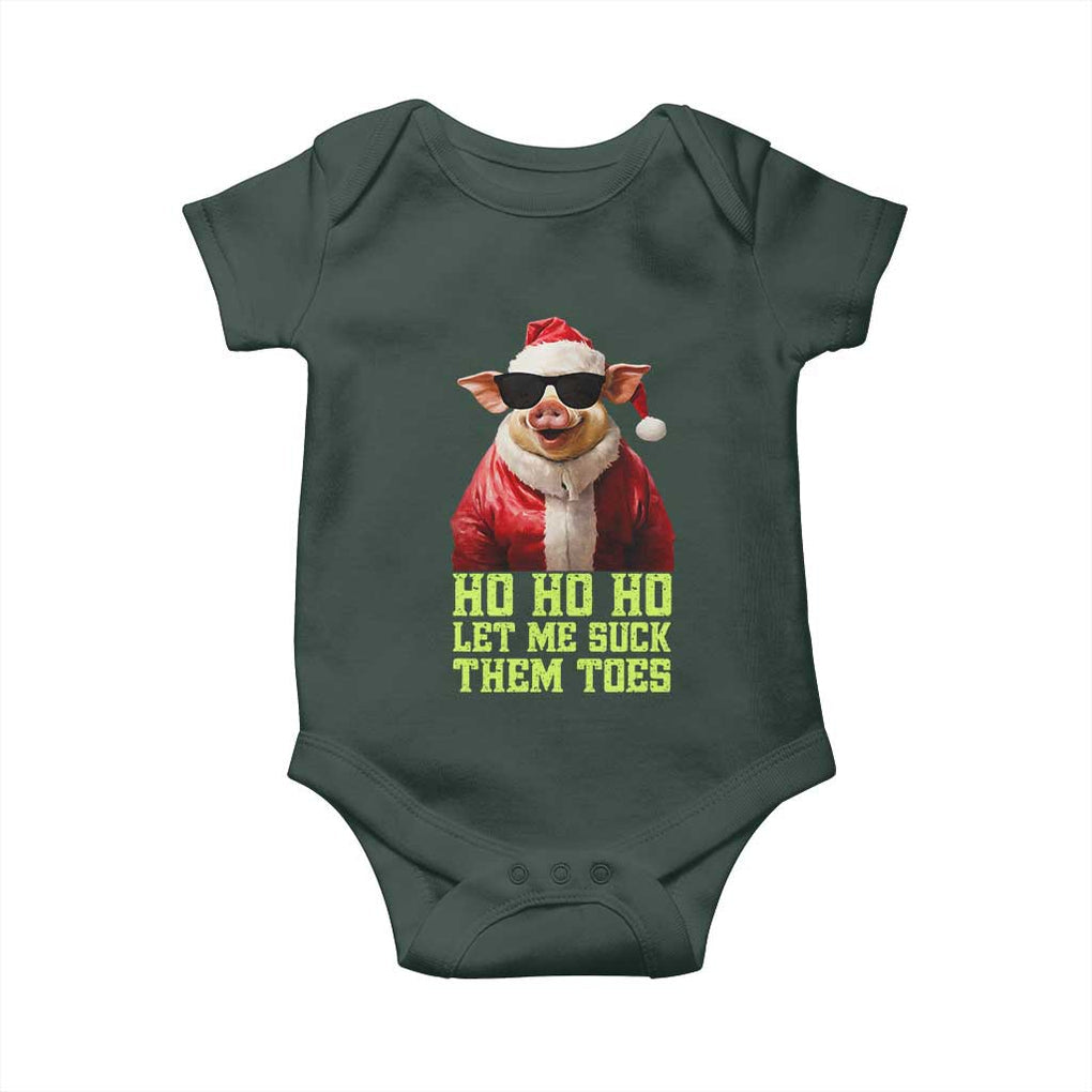 Funny Pig Santa Baby Onesie Ho Ho Ho Let Me Suck Them Toes Weird Festive Christmas TS02 Print Your Wear