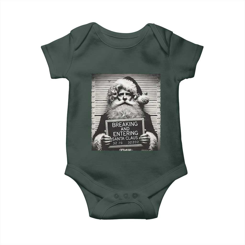 Funny Santa Mugshot Baby Onesie Naughty Christmas Festive Vibe TS02 Print Your Wear