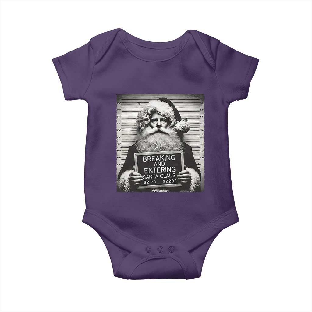 Funny Santa Mugshot Baby Onesie Naughty Christmas Festive Vibe TS02 Purple Print Your Wear