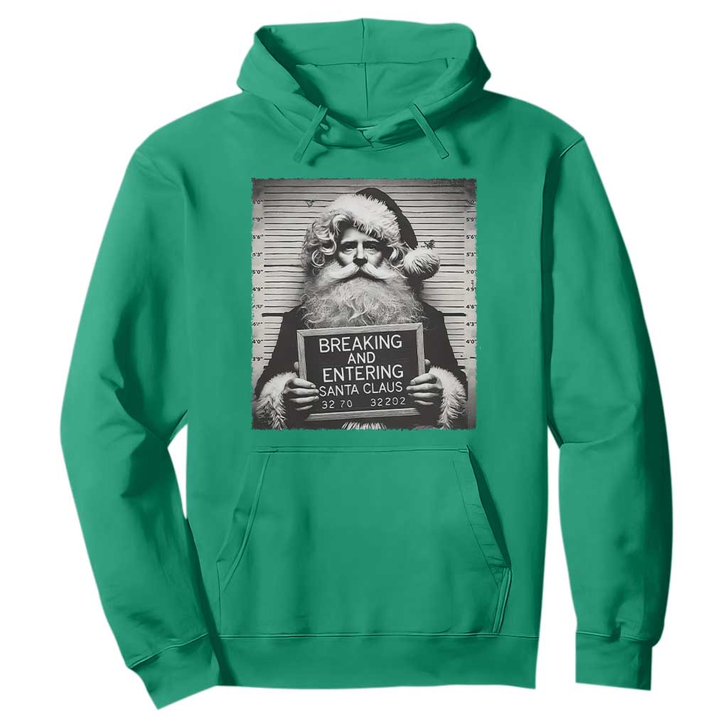 Funny Santa Mugshot Hoodie Naughty Christmas Festive Vibe TS02 Irish Green Print Your Wear