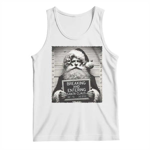 Funny Santa Mugshot Tank Top Naughty Christmas Festive Vibe TS02 White Print Your Wear