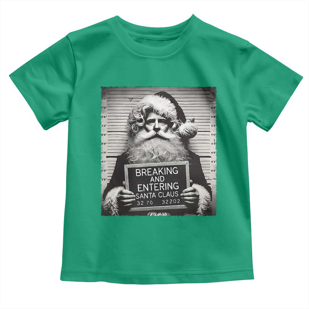 Funny Santa Mugshot Toddler T Shirt Naughty Christmas Festive Vibe TS02 Irish Green Print Your Wear